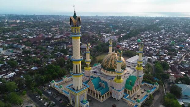 Aerial view of Islamic Center Mataram Indonesia.