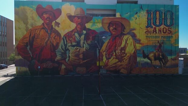 Aerial view of Tucson Rodeo Mural United States. Aerial view of Tucson Rodeo Mural United States.