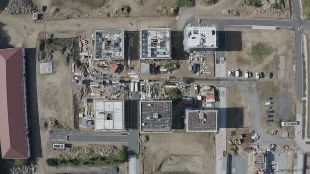 Aerial view of a construction site in Bessungen Germany.