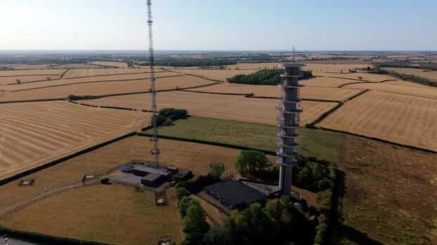 Aerial view of Morborne Hill Transmitter United Kingdom.