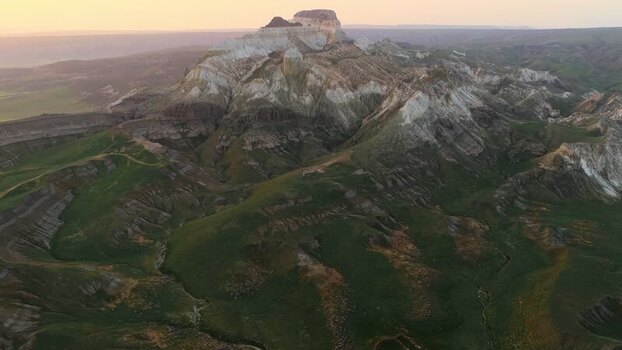 Aerial view of Airakty mountains at sunset Kazakhstan. Aerial view of Airakty mountains at sunset Kazakhstan.