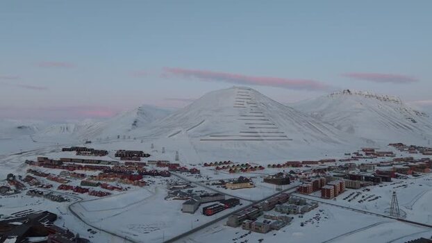 Aerial view of Longyearbyen Svalbard and Jan Mayen. Aerial view of Longyearbyen Svalbard and Jan Mayen.