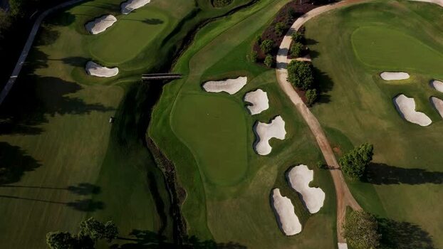 Aerial view of Wilshire Country Club in Los Angeles United States. Aerial view of Wilshire Country Club in Los Angeles United States.