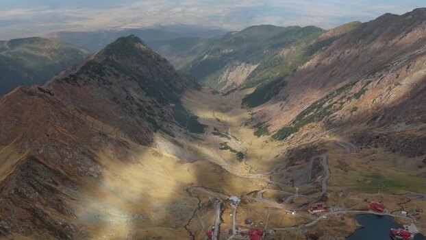 Aerial view of Transfagarasan mountain road in Romania. Aerial view of Transfagarasan mountain road in Romania.