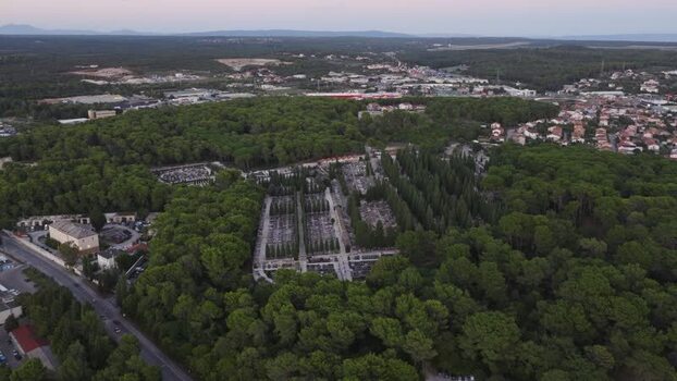 Aerial view of Monte Giro Cemetery in Pula Croatia. Aerial view of Monte Giro Cemetery in Pula Croatia.