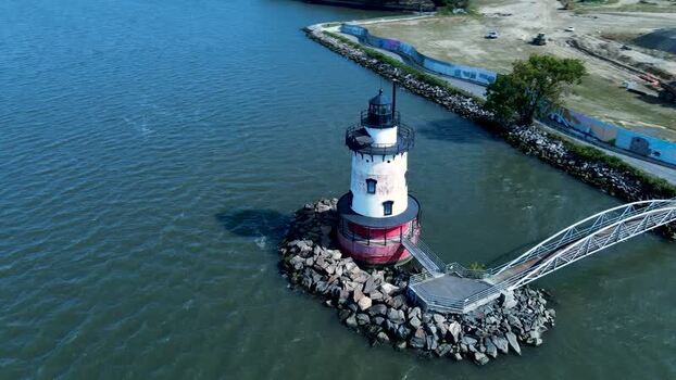 Aerial view of Sleepy Hollow Lighthouse United States.