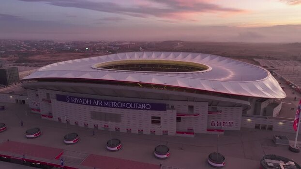 Aerial view of Riyadh Air Metropolitano Stadium in Madrid Spain.