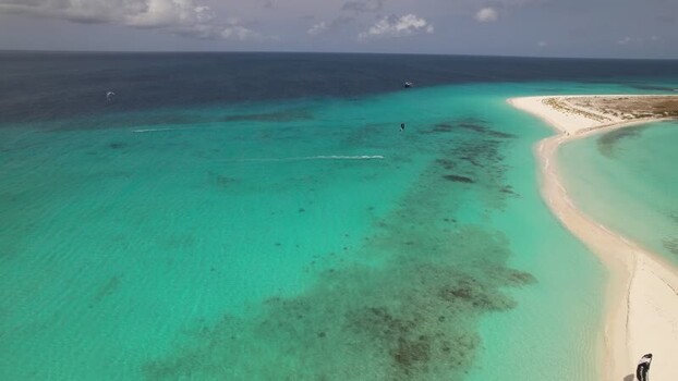 Aerial view of Los Roques archipelago Venezuela.