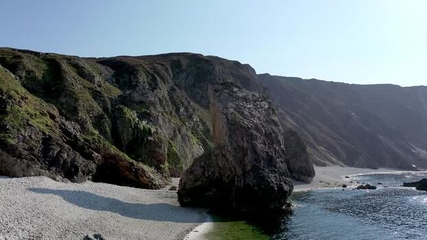 Aerial view of Glenlough Bay in Ardara Ireland.