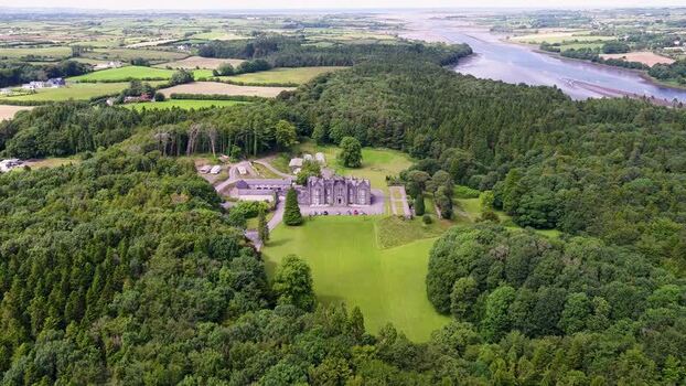 Aerial view of Belleek Castle Hotel in Ballina Ireland. Aerial view of Belleek Castle Hotel in Ballina Ireland.