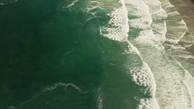 Aerial view of waves crashing at La Jolla Cove United States.