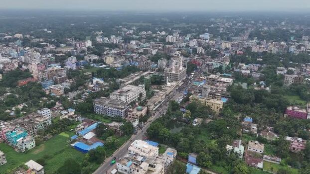 Aerial view of Al Jamiatul Ahlia Darul Uloom Moinul Islam Bangladesh.