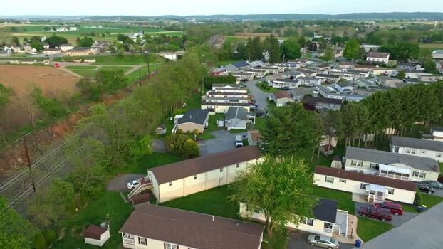 Aerial view of mobile home park in Gordonville United States. Aerial view of mobile home park in Gordonville United States.