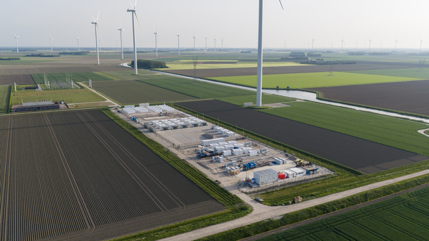 Dronten Netherlands 23 May 2026 Aerial View of FlevoBESS Battery Energy Storage in Dronten Dronten Netherlands 23 May 2026 Aerial View of FlevoBESS Battery Energy Storage in Dronten