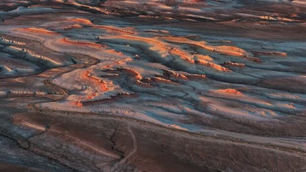 Aerial view of Kyzyl Kup Tiramisu mountains Kazakhstan. Aerial view of Kyzyl Kup Tiramisu mountains Kazakhstan.