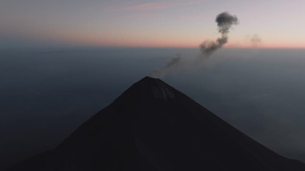 Aerial view of Acatenango volcano erupting in Guatemala. Aerial view of Acatenango volcano erupting in Guatemala.