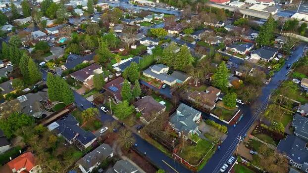 Aerial view of residential area in San Francisco United States.
