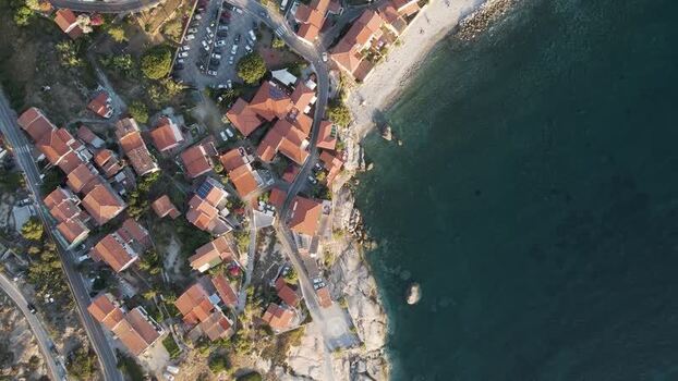 Aerial View of Pomonte Elba Island Tuscany Italy.