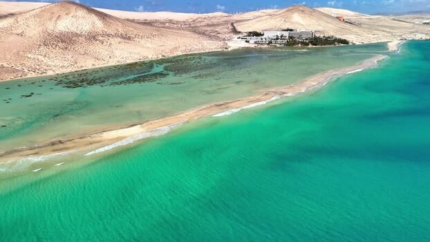Aerial view of Playa del Matorral and turquoise waters Spain. Aerial view of Playa del Matorral and turquoise waters Spain.