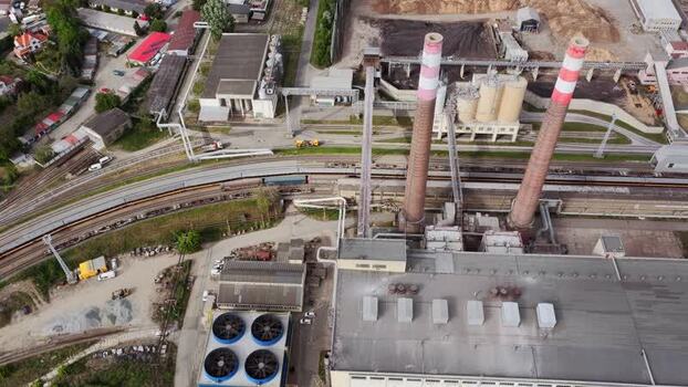 Aerial view of Hodonin Power Station Czechia.