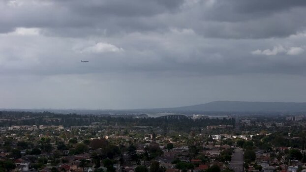 Aerial view of Baldwin Hills in Los Angeles United States.