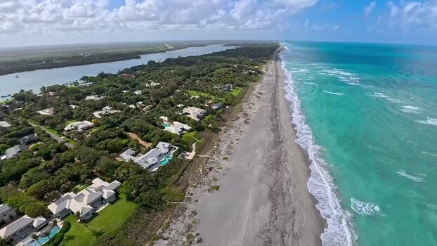 Aerial view of beach and ocean United States. Aerial view of beach and ocean United States.