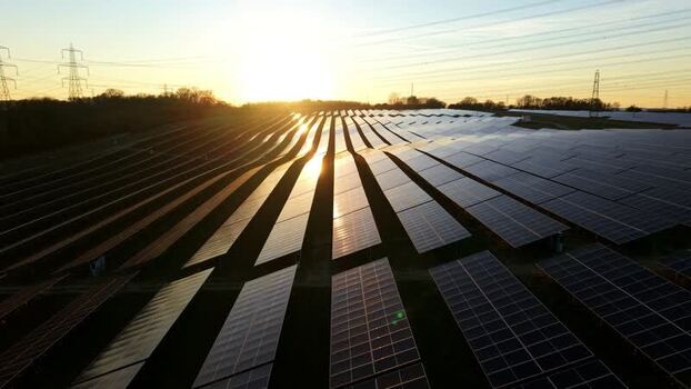 Aerial view of Tye Lane Solar farm United Kingdom. Aerial view of Tye Lane Solar farm United Kingdom.