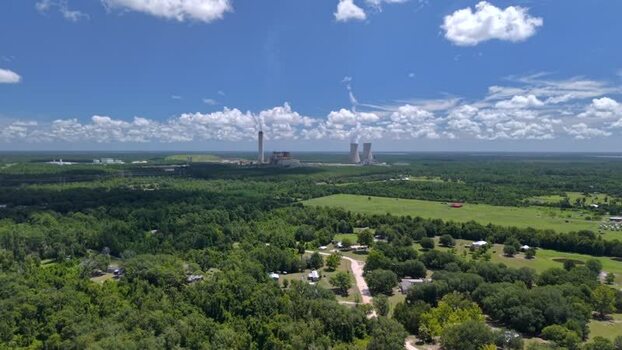 Aerial view of Seminole Generating Station in Palatka United States.