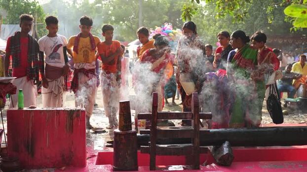 View of people performing a religious ritual in Pabna Bangladesh. View of people performing a religious ritual in Pabna Bangladesh.