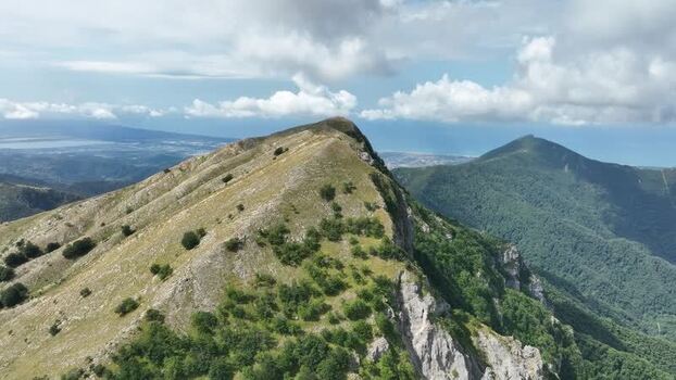 Aerial view of Monte Matanna in the Apuan Alps Italy.