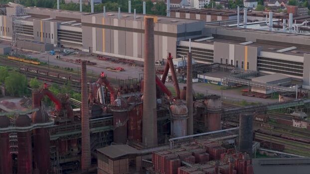 Aerial view of Volklingen Ironworks Germany.