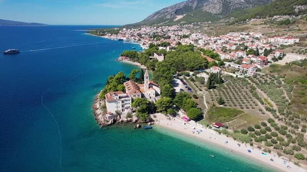 Aerial view of a monastery Bol Dalmatian Coast Croatia.