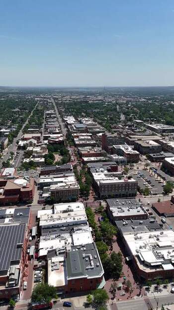 Aerial view of downtown Boulder Colorado United States. Aerial view of downtown Boulder Colorado United States.