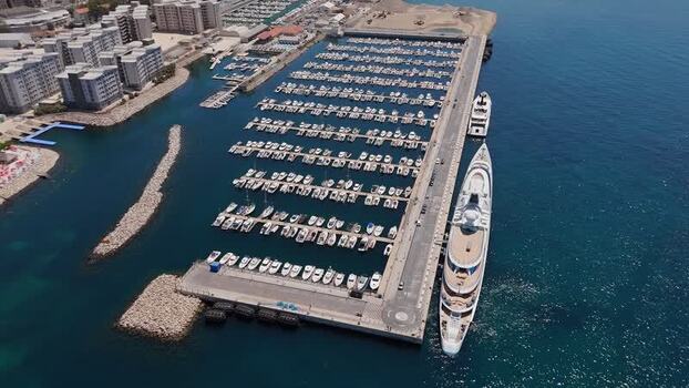 Aerial view of Mid Harbour Small Boats Marina in Gibraltar. Aerial view of Mid Harbour Small Boats Marina in Gibraltar.
