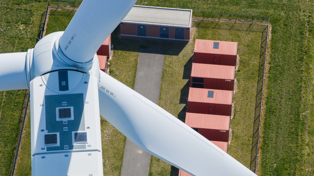 Aerial View of BESS at Wind Park