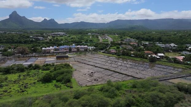 Aerial view of Salines de Yemen Tamarin in Tamarin Mauritius. Aerial view of Salines de Yemen Tamarin in Tamarin Mauritius.