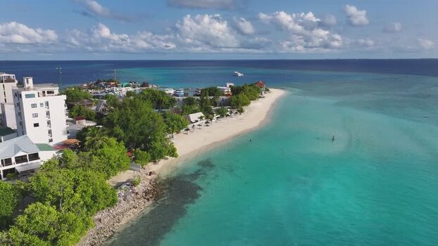 Aerial view of the tropical island of Gulhi Maldives. Aerial view of the tropical island of Gulhi Maldives.
