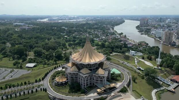 Aerial view of Sarawak State Legislative Assembly Building Malaysia. Aerial view of Sarawak State Legislative Assembly Building Malaysia.