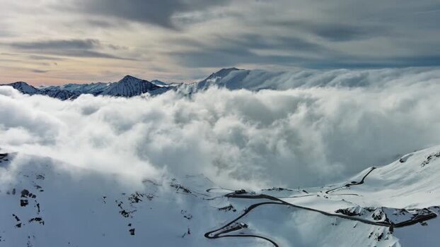Aerial view of Grossglockner High Alpine Road in Austria. Aerial view of Grossglockner High Alpine Road in Austria.