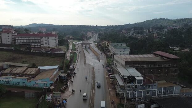 Aerial view of a road intersection in Kisii Kenya. Aerial view of a road intersection in Kisii Kenya.
