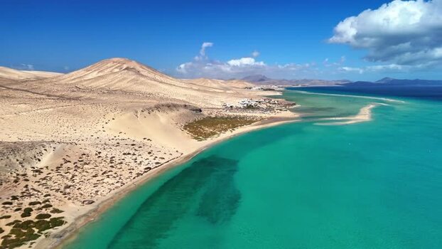 Aerial view of Playa del Matorral beach and dunes Spain. Aerial view of Playa del Matorral beach and dunes Spain.