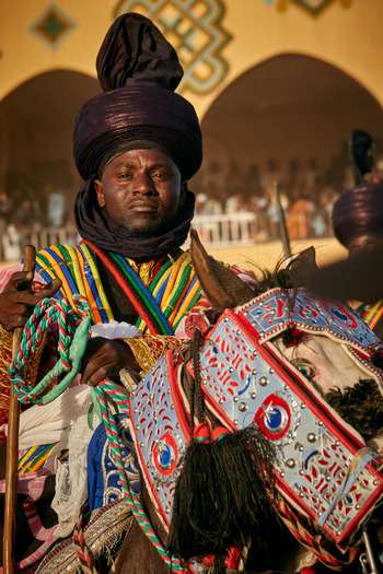 Man on Horseback in Zaria Nigeria Man on Horseback in Zaria Nigeria