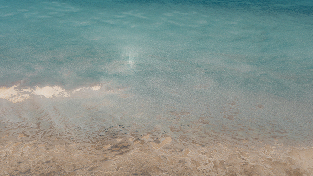 Aerial view of turquoise blue water and intricate sand patterns along the coastline Denham Western Australia Australia. Aerial view of turquoise blue water and intricate sand patterns along the coastline Denham Western Australia Australia.
