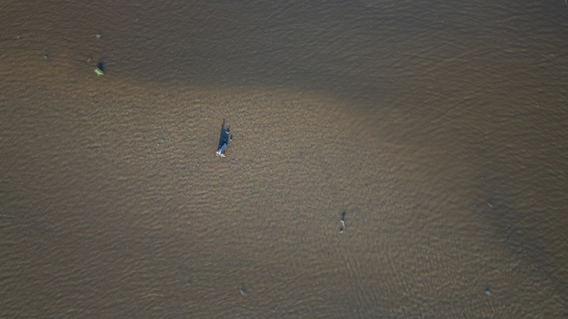 Aerial view of the Vistula River s sandy bed its shallow waters rippling in the sunlight creating a mosaic of light and shadow Warsaw Poland. Aerial view of the Vistula River s sandy bed its shallow waters rippling in the sunlight creating a mosaic of light and shadow Warsaw Poland.