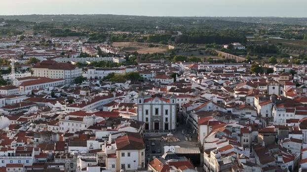 Aerial view of the historic center of Evora Portugal. Aerial view of the historic center of Evora Portugal.