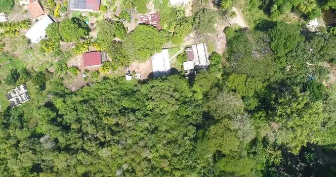 Aerial view of Cepe village in the forest Venezuela.