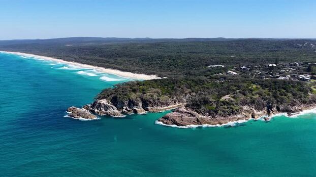 Aerial view of North Stradbroke Island Australia.