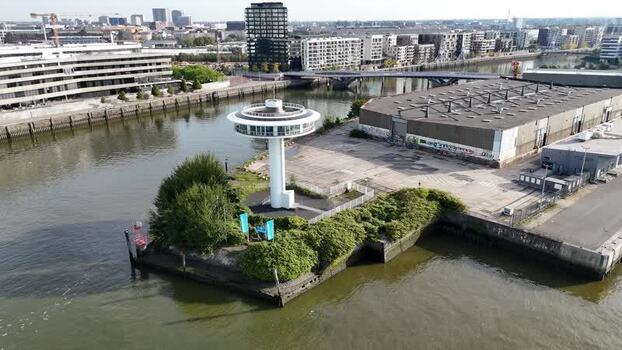 Aerial view of Lighthouse Zero in Hamburg Germany.