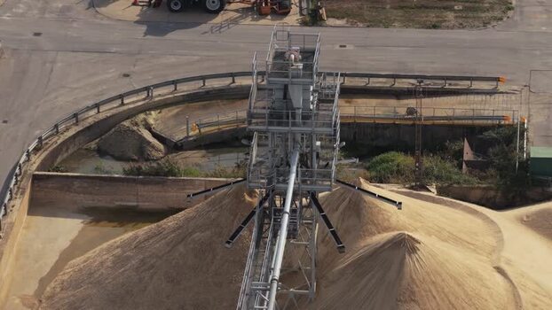 Aerial view of Ashford Common Water Treatment Works United Kingdom.