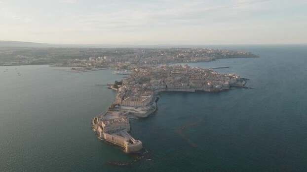 Aerial view of the Island of Ortigia in Syracuse Italy. Aerial view of the Island of Ortigia in Syracuse Italy.